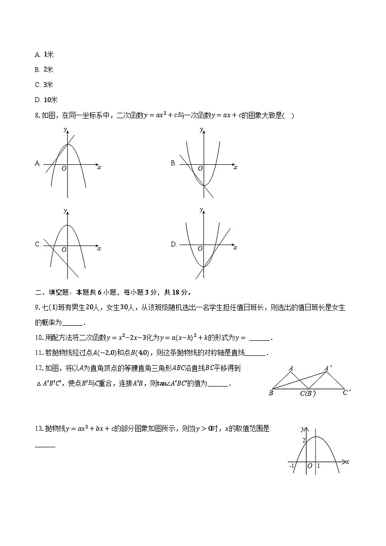 2024-2025学年吉林省实验中学九年级(上)第一次月考数学试卷(含解析)第2页