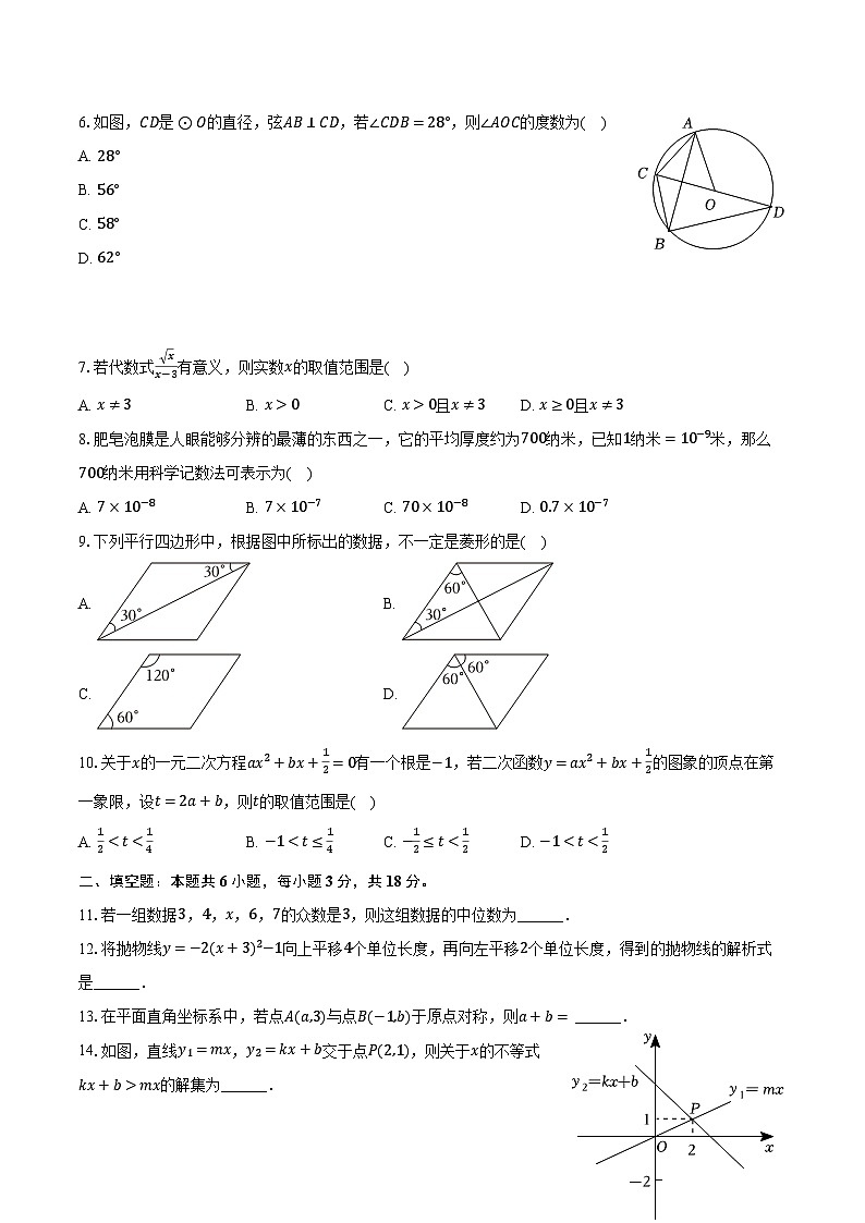 2024-2025学年湖南省长沙市岳麓区长郡双语实验学校九年级(上)月考数学试卷(9月份)(含解析)第2页