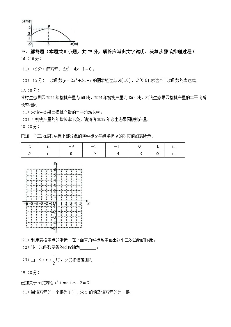 辽宁省大连市金普新区2024-2025学年九年级上学期10月月考数学卷第3页