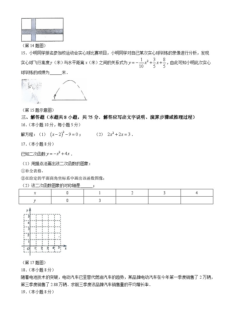 遼寧省大連市普蘭店市2024-—2025學(xué)年九年級上學(xué)期10月月考數(shù)學(xué)試卷第3頁