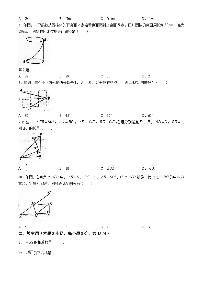 广东省揭阳市 惠来县第一中学2024-2025学年八年级上学期10月月考数学试题第2页