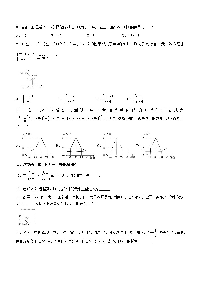 黑龙江省双鸭山市集贤县2022-2023学年八年级下学期期末数学试题(含答案)第2页