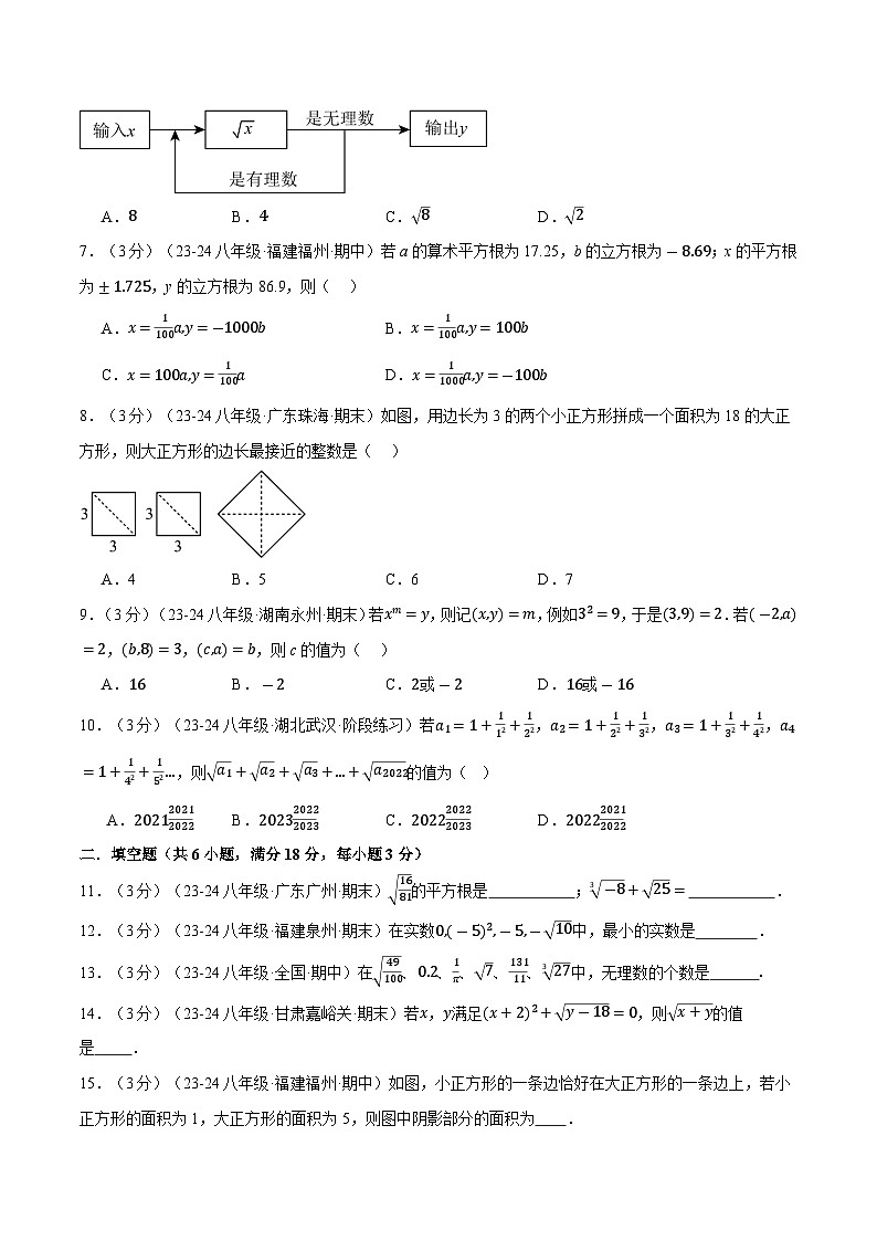 2024-2025学年八年级上册专题11.5 数的开方单元提升卷练习(华东师大版)02