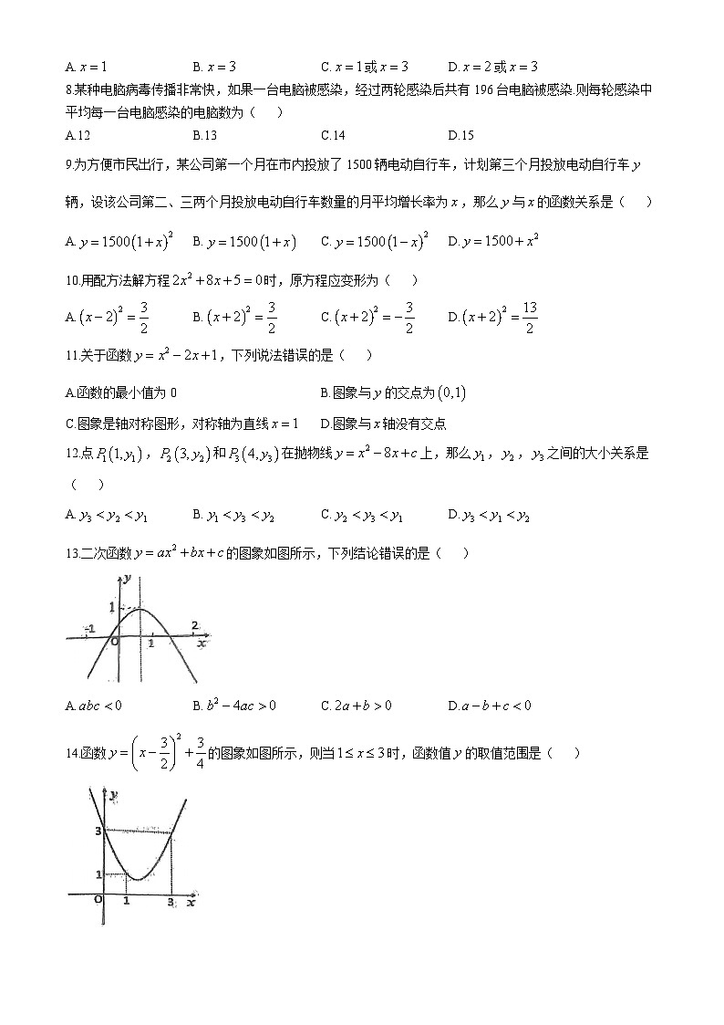 云南省昆明市昆明第一中学西山学校2024-2025学年九年级上学期9月作业评价数学试卷(无答案)第2页