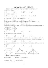 山东省青岛市崂山区育才学校2024——2025学年+八年级上学期第一次月考数学试卷