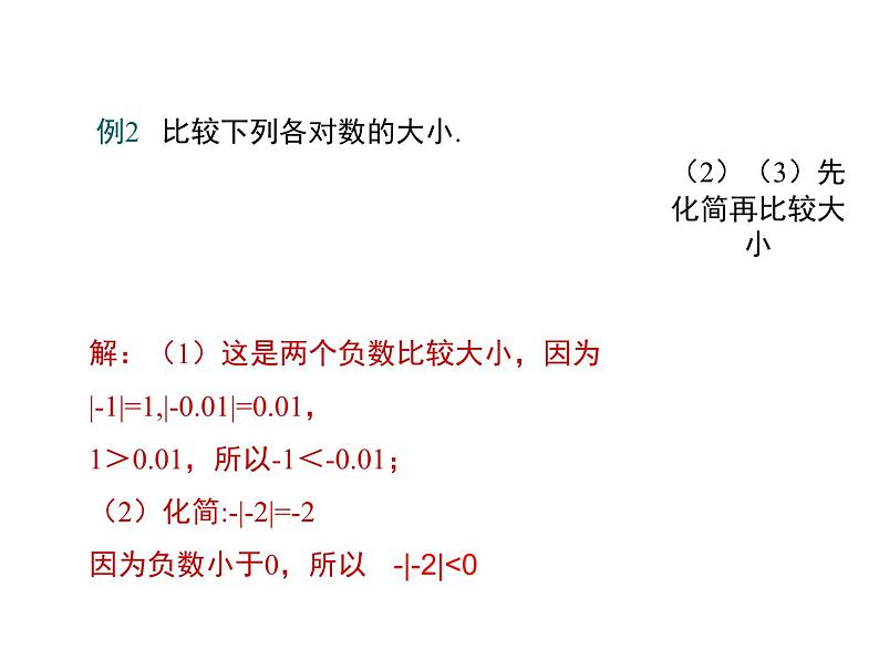 华东师大版初中初中七年级上册2.5 有理数的大小比较课件第8页