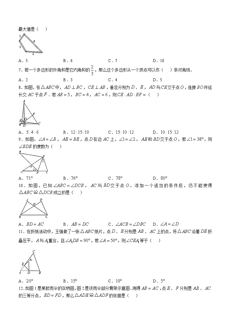河北邢台市南宫市2024-2025学年八年级上学期10月月考数学试卷第2页