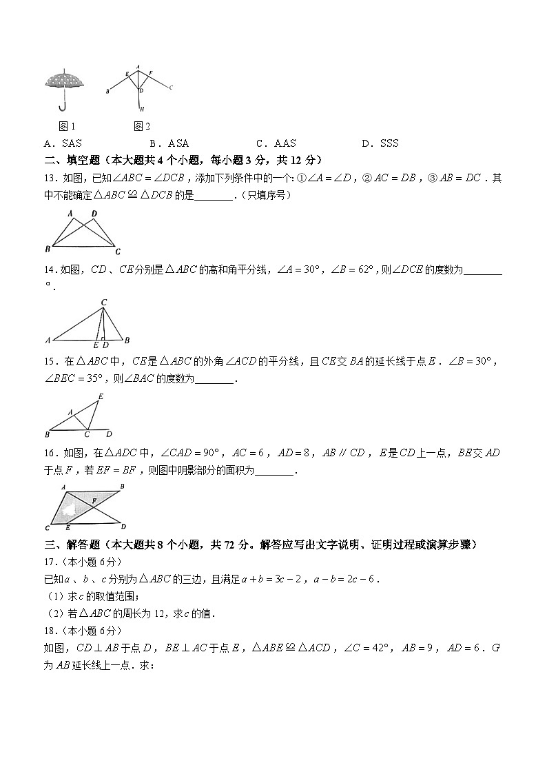 河北邢台市南宫市2024-2025学年八年级上学期10月月考数学试卷第3页