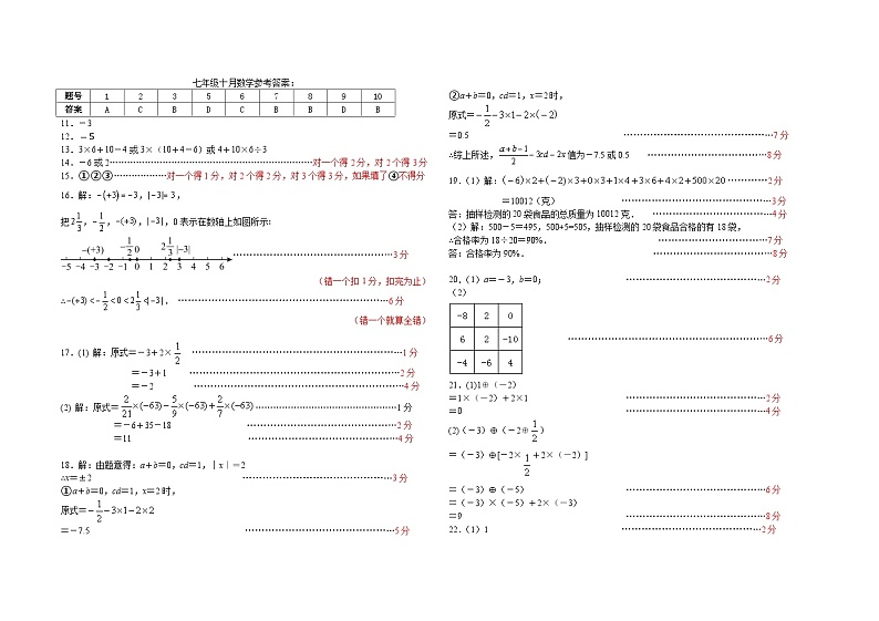 湖北省省直辖县级行政单位初中联考协作体13校联考2024-2025学年七年级上学期10月月考数学试题01