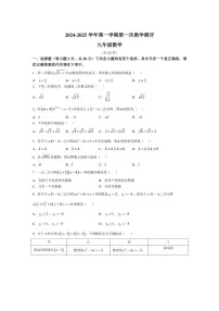 [数学]河南省周口市太康县2024～2025学年九年级上学期10月月考试题(有答案)
