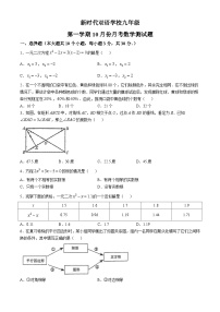 山西省太原市新时代双语学校2024-2025学年第一学期第一次月考九年级数学试卷(无答案)