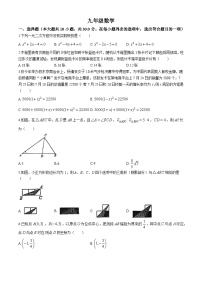 内蒙古包头市第九中学外国语学校2023-2024学年九年级上学期第一次月考数学试题(无答案)