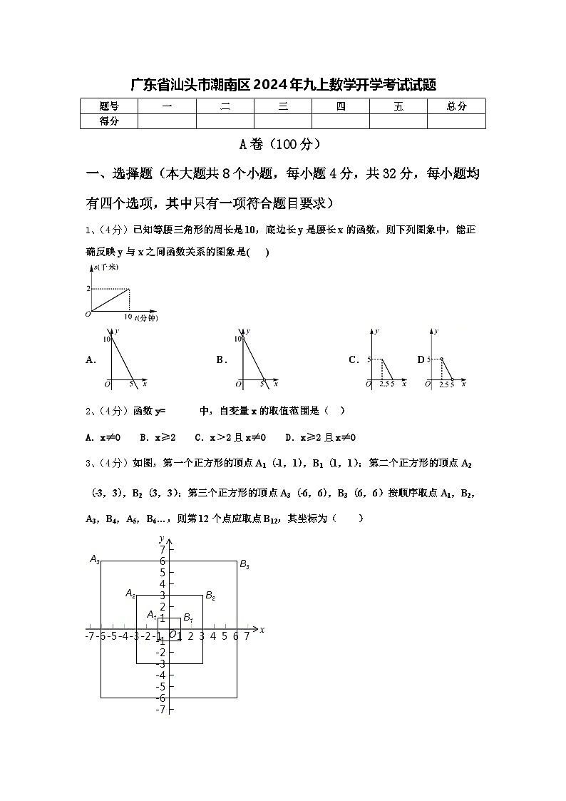 广东省汕头市潮南区2024年九上数学开学考试试题【含答案】第1页