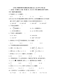 2024--2025学年人教版七年级数学上册 期中考试模拟试卷