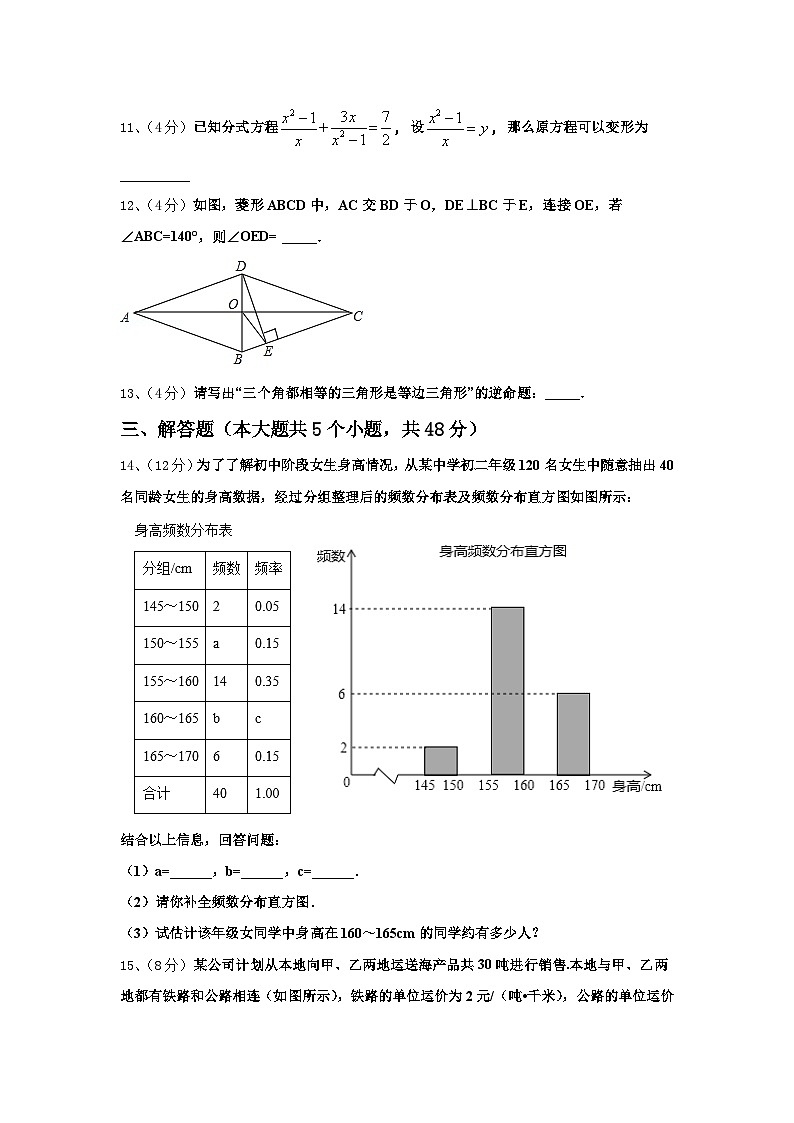河南省驻马店市遂平县2025届数学九上开学监测模拟试题【含答案】第3页