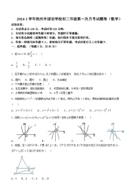 2024-2025浙江省杭州市西湖区杭州外国语学校九年级上学期10月月考数学试卷(无答案)