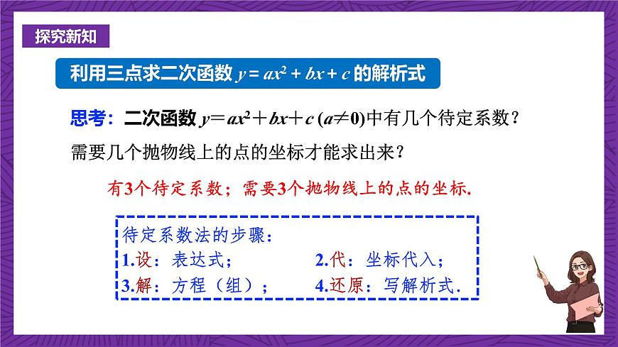 滬科版數(shù)學(xué)九上21.2.6 《二次函數(shù)表達(dá)式的確定》 課件第4頁(yè)