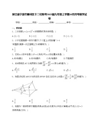 浙江省宁波市鄞州区十二校联考2025届九年级上学期10月月考数学试卷(含答案)