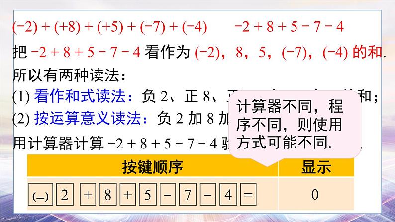 2024-2025学年 沪科版 七年级数学 上册课件 1.4.3 加、减混合运算第8页