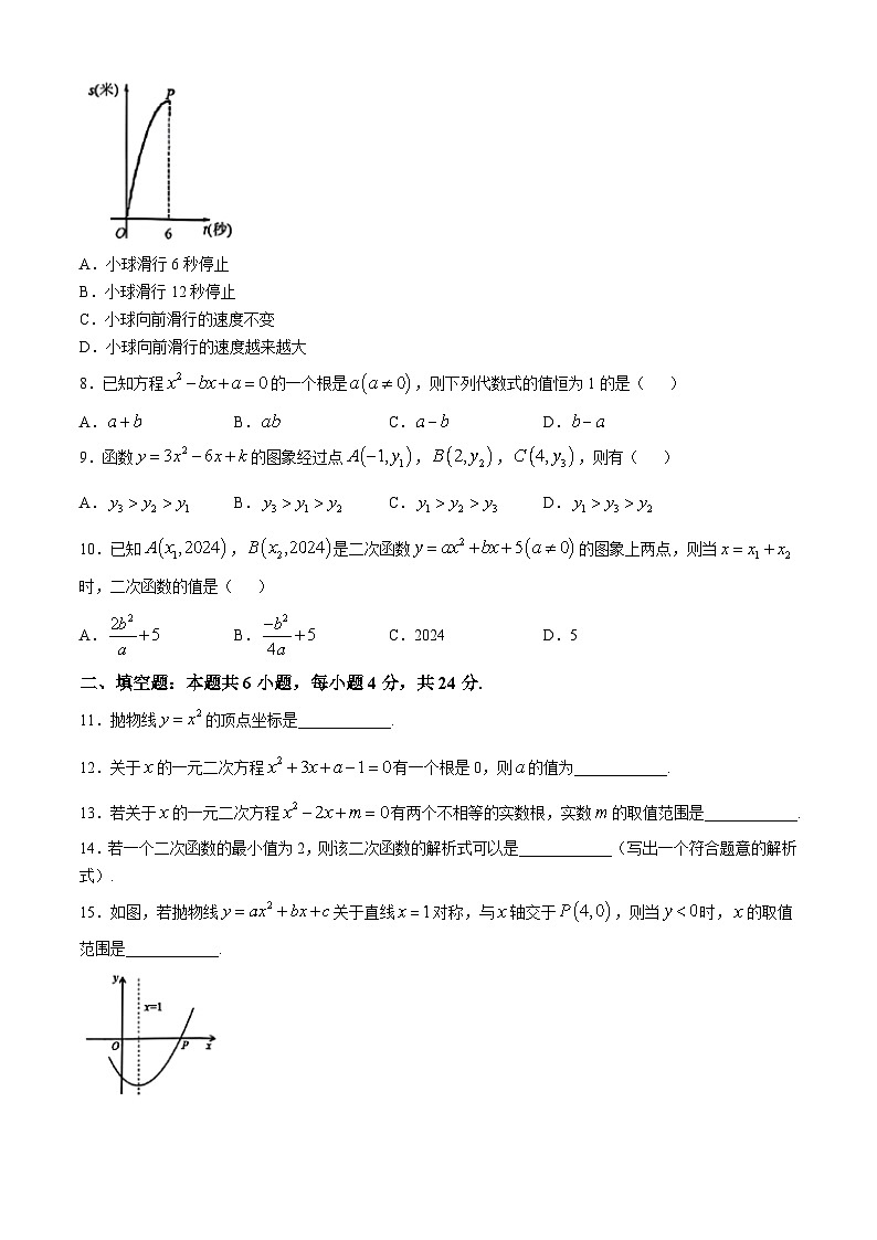 2024-—2025学年福建省福州九年级(上)九月月考数学试题(无答案)02
