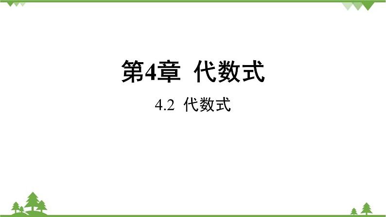 4.2 代数式 浙教版数学七年级上册课件第1页