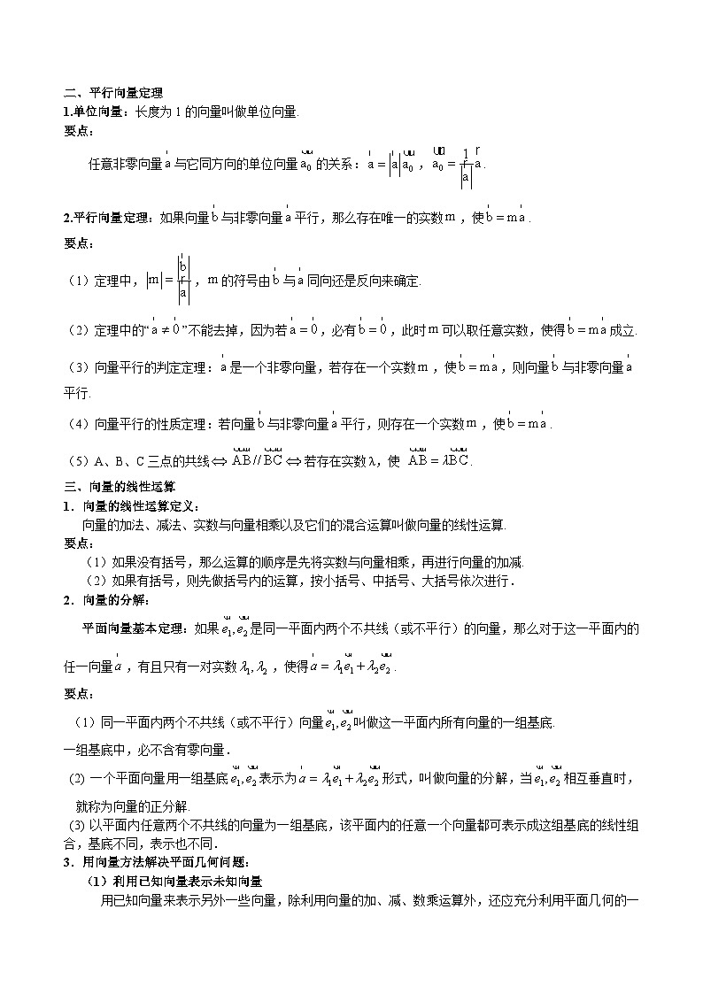 沪教版(五四制)数学九上24.6-24.7《平面向量的线性运算》(题型专训)(原卷+解析卷)02