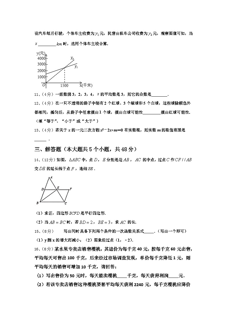 陕西省汉中学市南郑县2024年九年级数学第一学期开学教学质量检测模拟试题【含答案】第3页