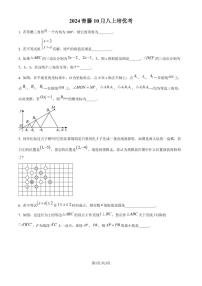 浙江宁波大学青藤书院2024年八年级上学期10月月考数学试题+答案