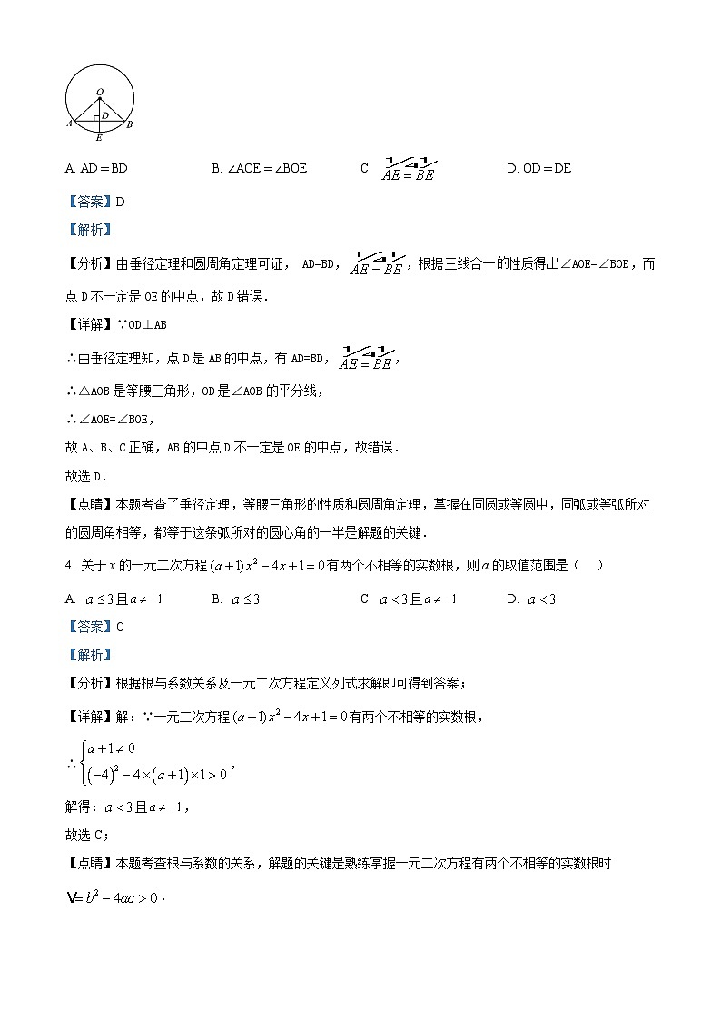 精品解析:云南省玉溪市红塔区2024-2025学年上学期期中考九年级数学模拟卷(二)(解析版)第2页