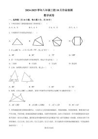 湖北武汉东西湖区2024-2025学年度八年级上学期三校10月月考数学试卷（原卷版+解析版）
