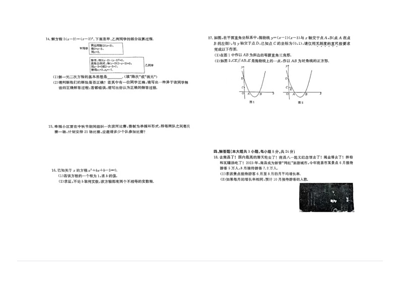 江西省赣州市大余县2024-2025学年九年级上学期10月联考数学试题02