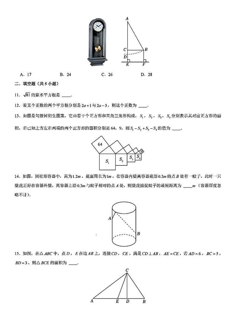 广东省深圳市光明区第二中学2024-2025学年八年级上学期10月月考数学试卷第2页
