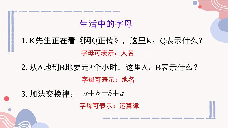 华东师大(2024)数学七年级上册第2章第1节第1课时《用字母表示数》公开课PPT.第3页