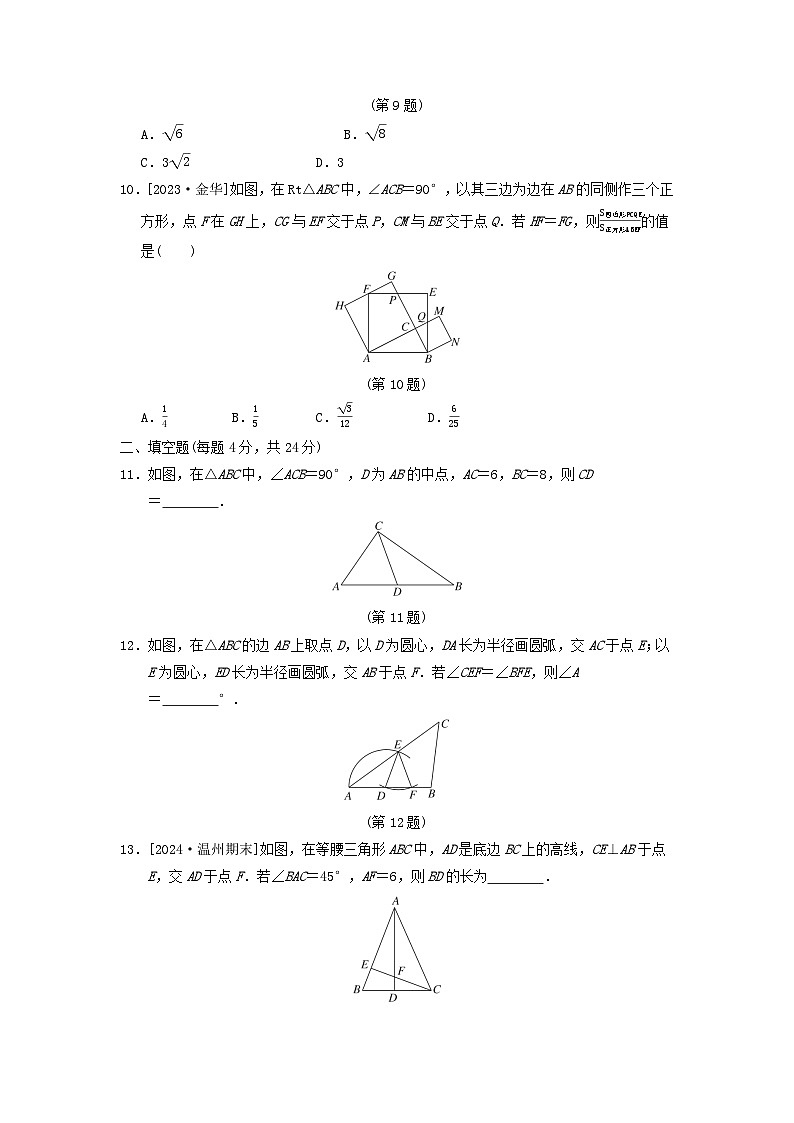 2024八年级数学上册几何复习专题卷试卷(附答案浙教版)第3页