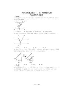 2024北京重点校初一下学期期中数学真题分类汇编：与三角形有关的角