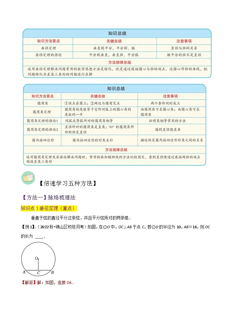 北师大版数学九下同步讲义专题12垂径定理、圆周角和圆心角的关系(2份,原卷版+解析版)02