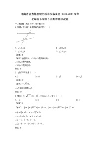 海南省省直辖县级行政单位临高县2023-2024学年七年级下学期5月期中数学试卷(解析版)