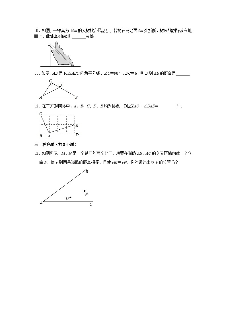 江苏淮安市凌桥中学2024-2025学年八上数学第7周阶段性训练模拟练习【含答案】第3页
