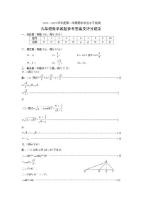 山东省烟台市莱州市2024-2025学年九年级上学期11月期中数学试题