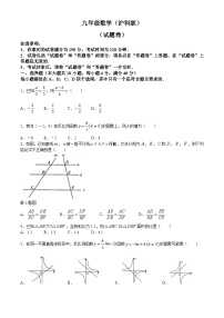 安徽省六安市裕安区2024-2025学年九年级上学期11月月考数学试题
