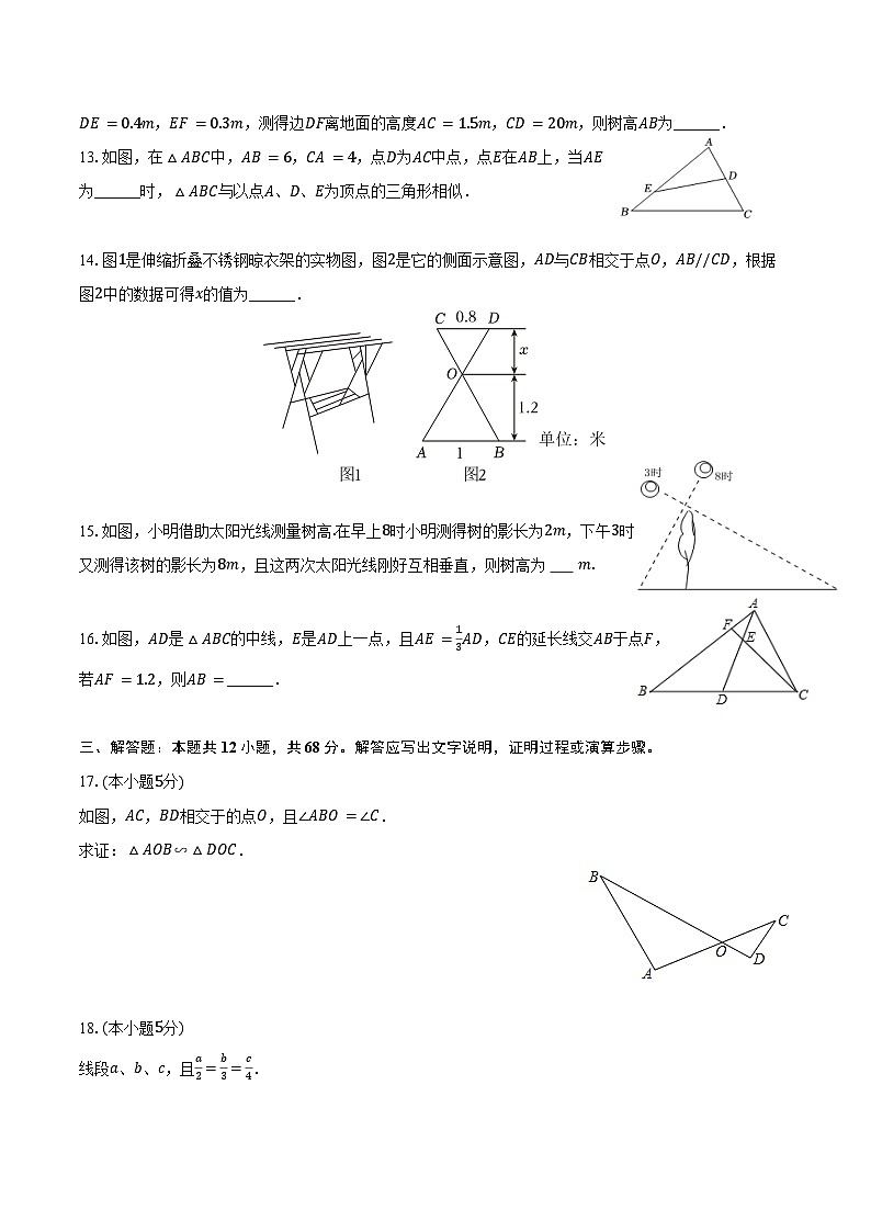 2024-2025学年北京市顺义区仁和中学九年级(上)月考数学试卷(10月份)(含答案)03