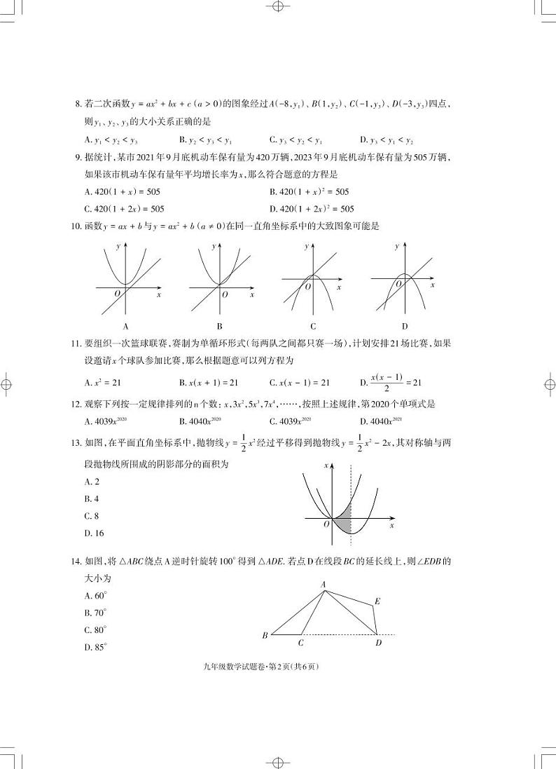 云南省昭通市永善县2024-2025学年九年级上学期11月期中数学试题02