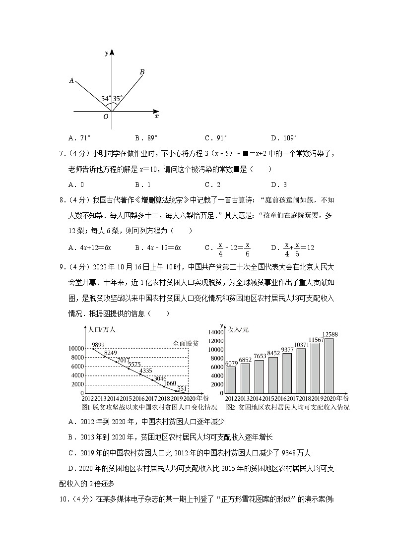 2022-2023学年山东省济南市历下区七年级(上)期末数学试卷(补考)第2页
