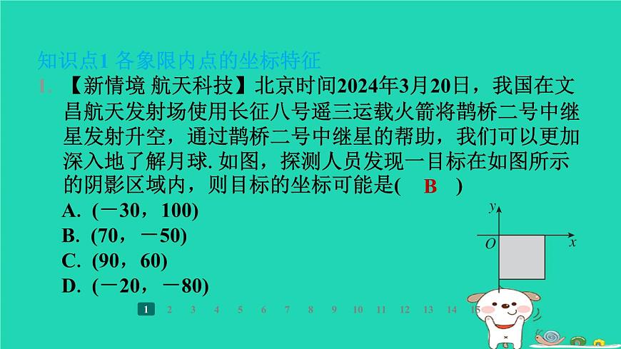 陜西省2024八年級數(shù)學上冊第3章位置與坐標2平面直角坐標系第2課時平面直角坐標系中點的坐標特征課件新版北師大版第3頁