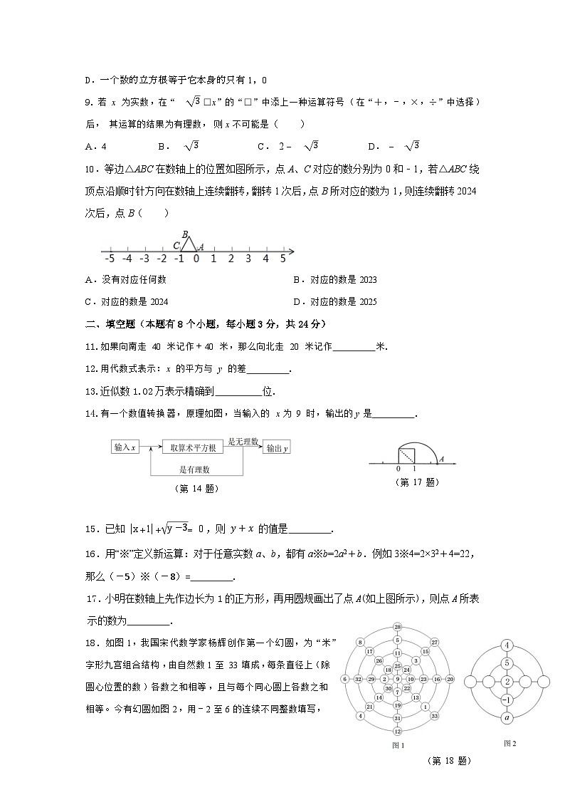七年級數(shù)學試題卷第2頁