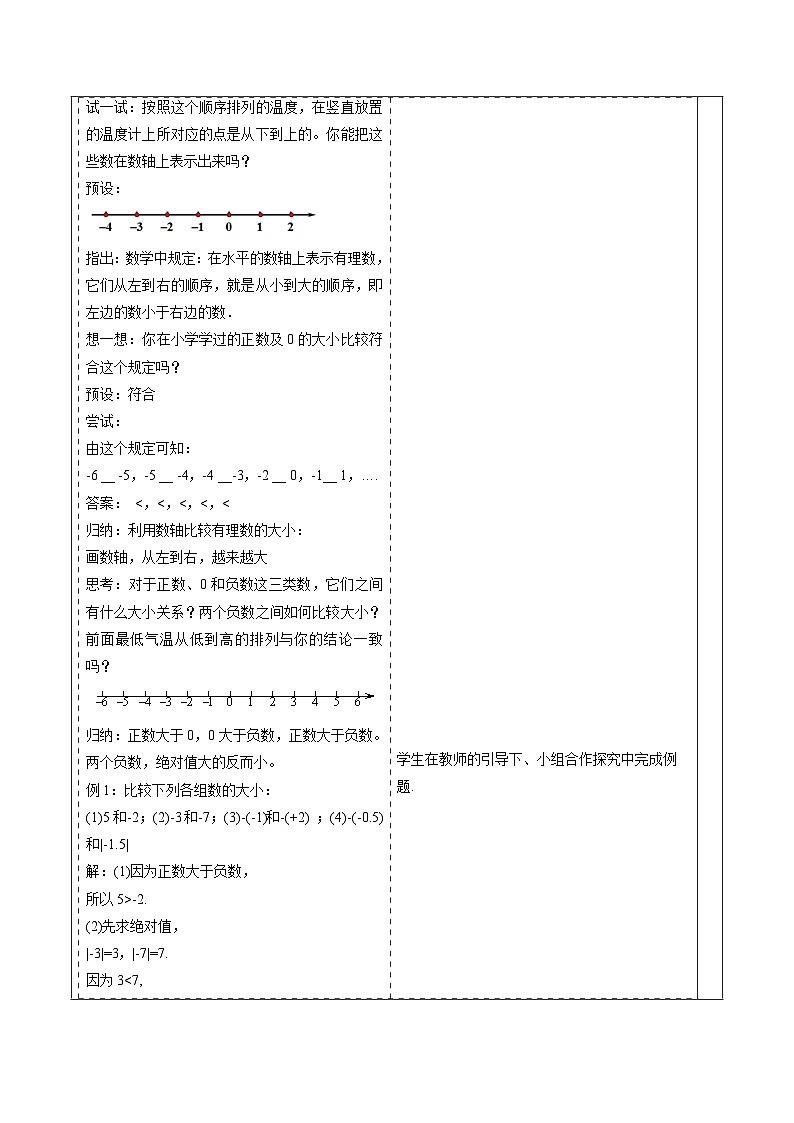 1.2.5 有理数的大小比较-教案第3页