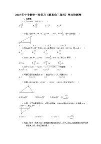 2025年中考数学一轮复习《解直角三角形》单元检测卷（含答案）