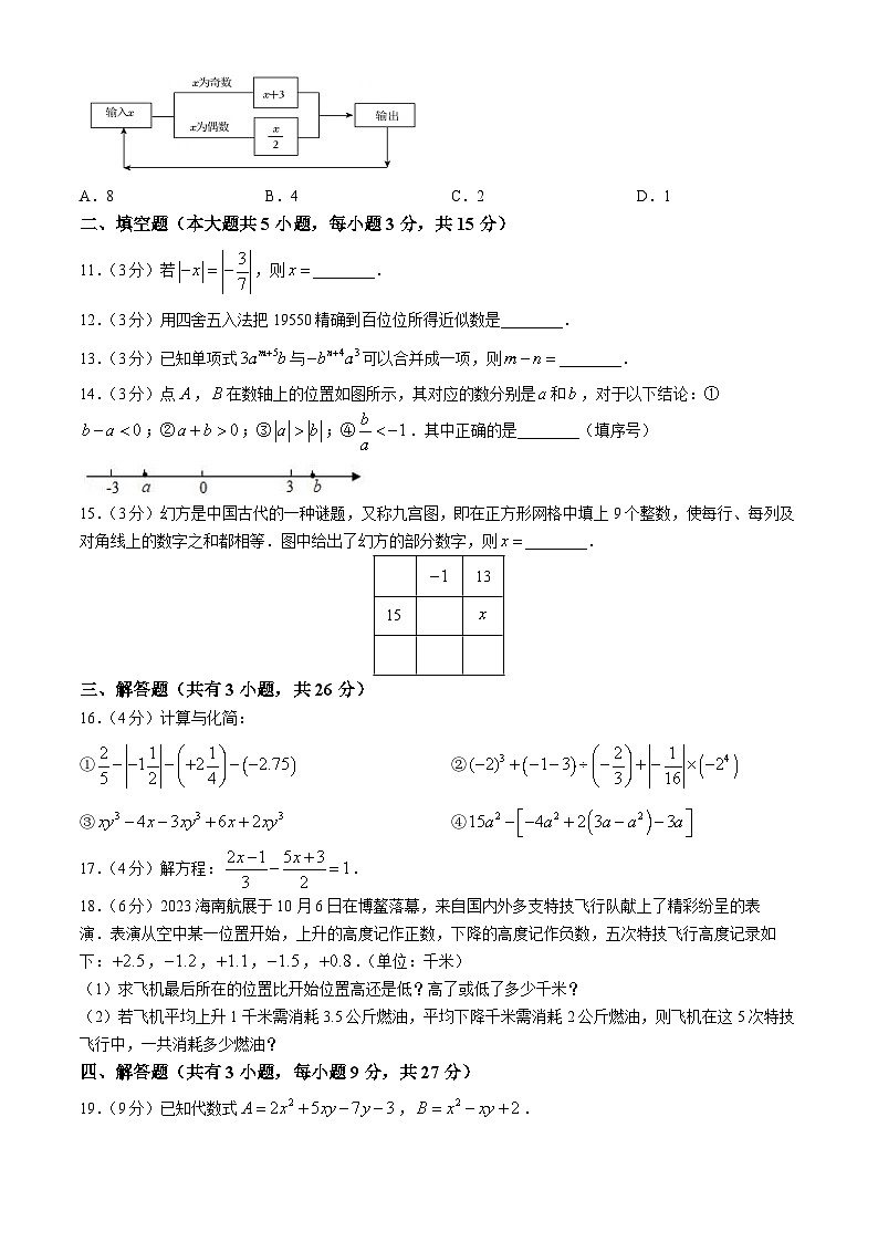 广东省中山市三鑫学校七年级鑫光班2024-2025学年上学期期中质量七年级数学试题第2页