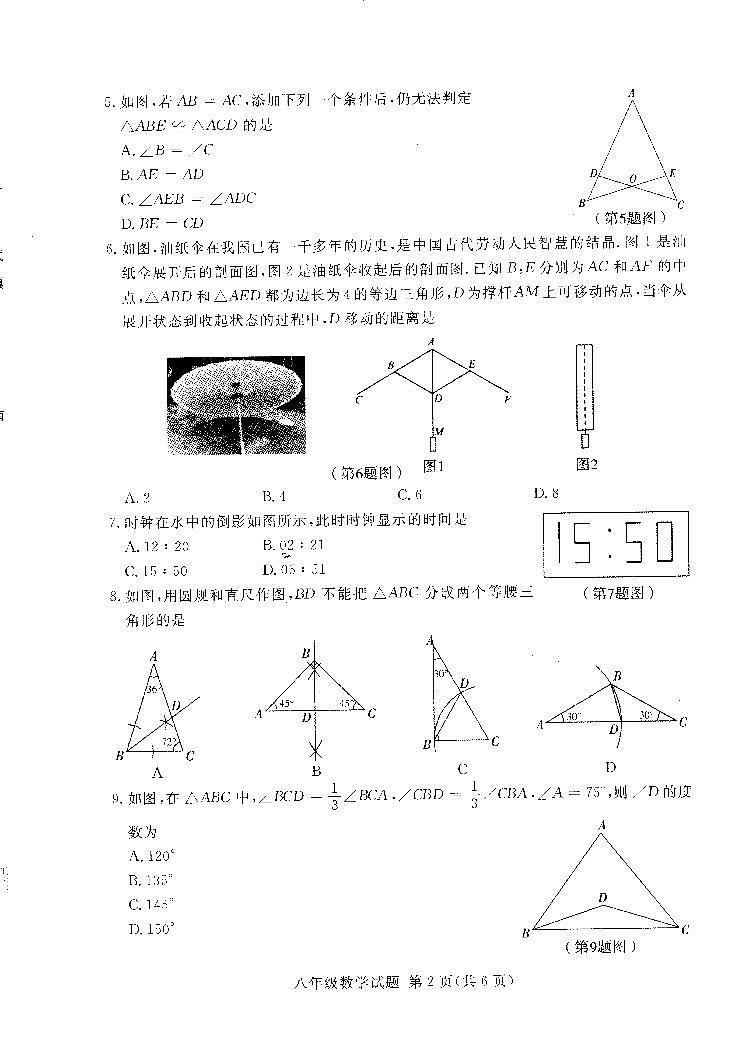 山东省临沂市兰山区2024-2025学年上学期八年级期中考试数学试卷第2页