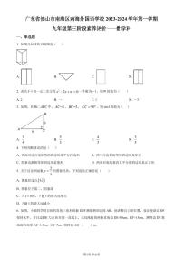 广东佛山南海外国语学校2023-2024学年九年级上学期第三次月考数学试题